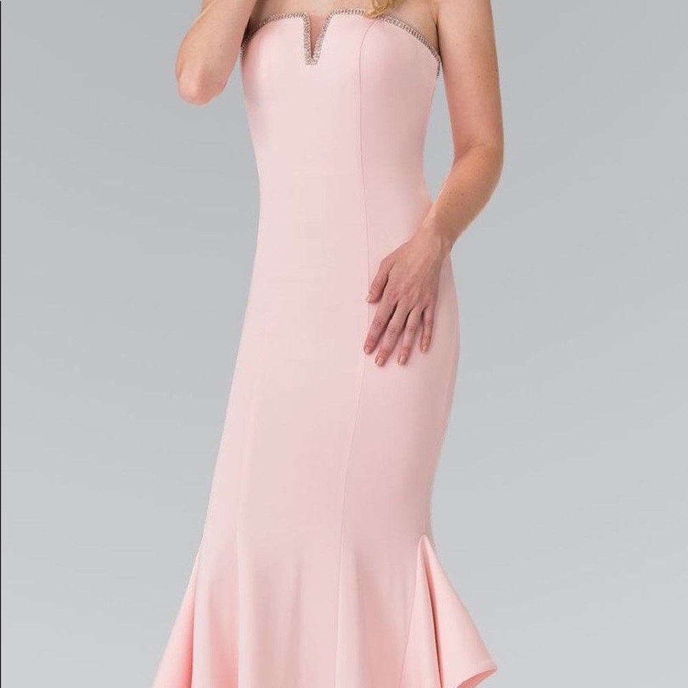 Elizabeth Straight Across Ruffled Prom Dress